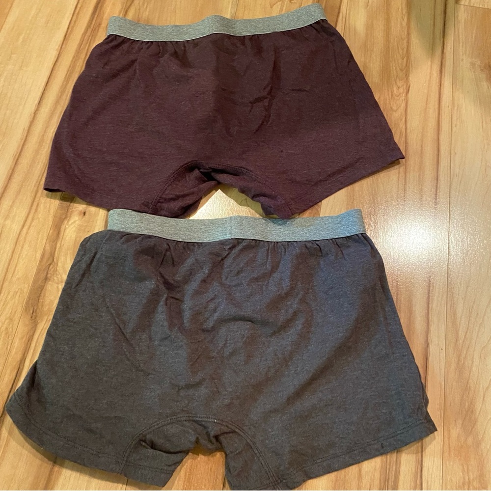 Stafford Men's Boxer Briefs Set - Maroon and Dark Gray - Picture 2 of 4